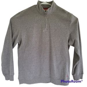 IZOD 1/4 Quarter Zip Pullover Sweatshirt Mens Size XL Gray Cotton Blend